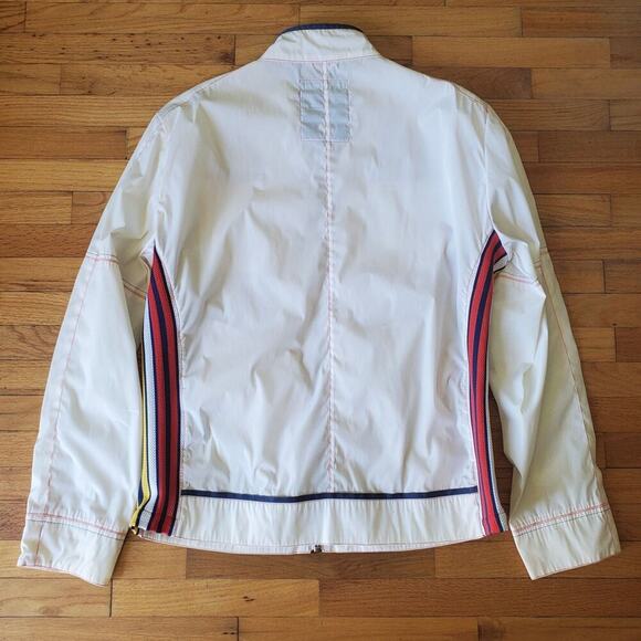 Colin's Sport Vintage Full Zip Windbreaker Mock Neck Mesh Side Stripes Retro - Picture 2 of 16